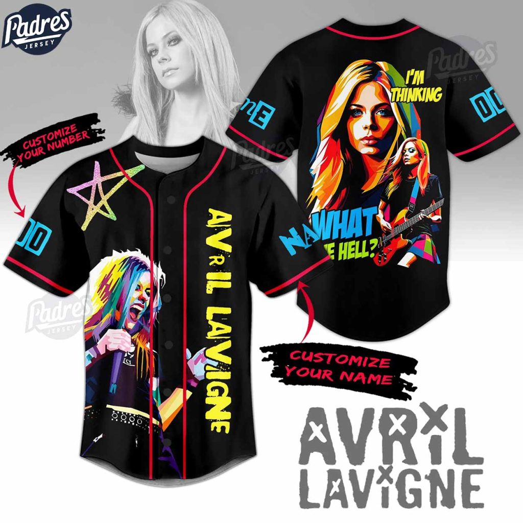 Avril Lavigne What The Hell Custom Baseball Jersey