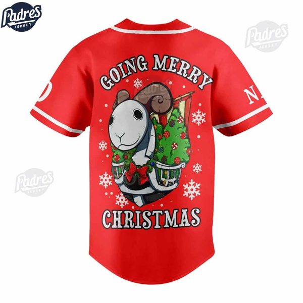 Custom One Piece Going Merry Christmas Coming Baseball Jersey 3