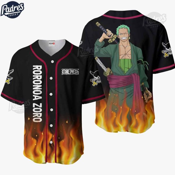 Custom One Piece Roronoa Zoro Anime Mens Baseball Jersey Shirt