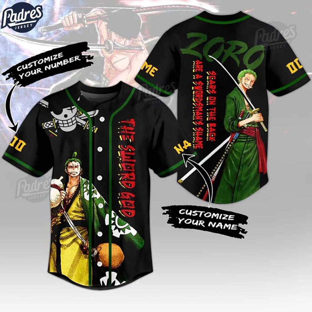 Custom One Piece Roronoa Zoro The Sword God Baseball Jersey