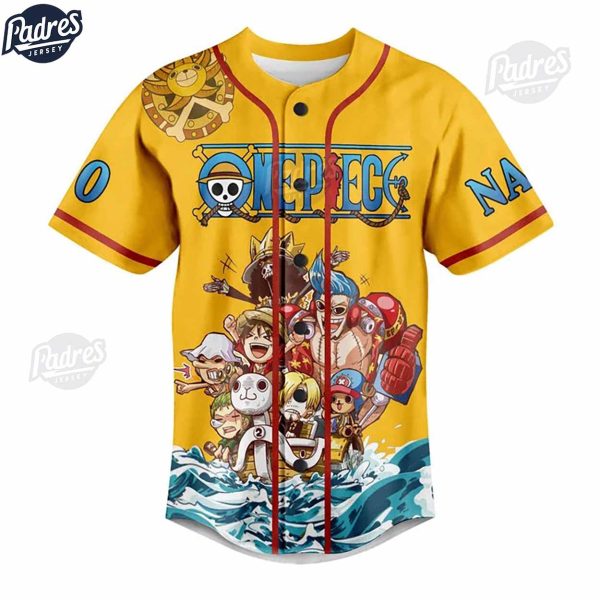 Custom One Piece Straw Hats Pirates Baseball Jersey Shirt 3