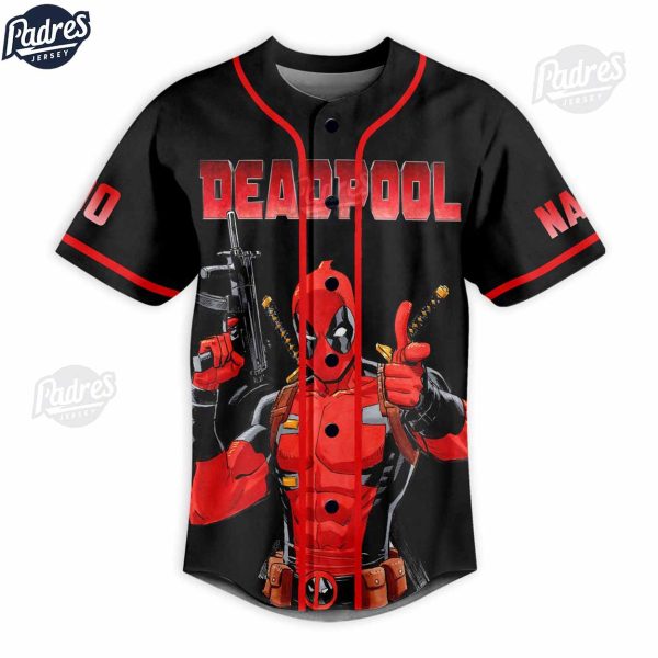 Deadpool Shhh! My Common Sense Is TingLing Custom Baseball Jersey Style 2