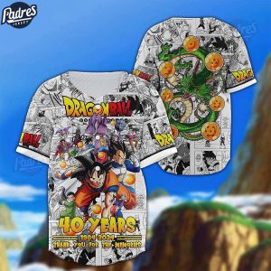 Dragon Ball Z 40 Years Of 1984-2024 Thank You For The Memories Baseball Jersey