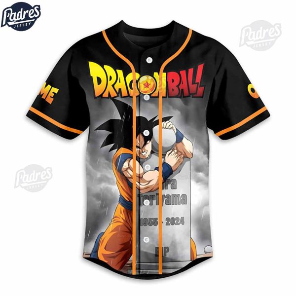 Dragon Ball Z Baseball Jersey Dragon Ball Rip Toriyama Akira Thank You For Everything Custom Name Baseball Jersey 2