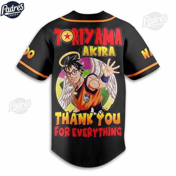 Dragon Ball Z Baseball Jersey Dragon Ball Rip Toriyama Akira Thank You For Everything Custom Name Baseball Jersey 3