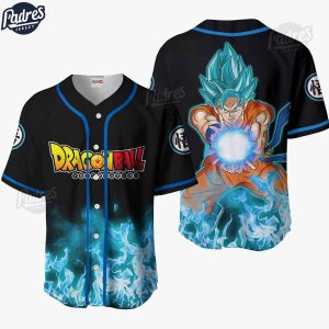 Dragon Ball Z Goku Saiyan Blue Anime Baseball Jersey Shirt