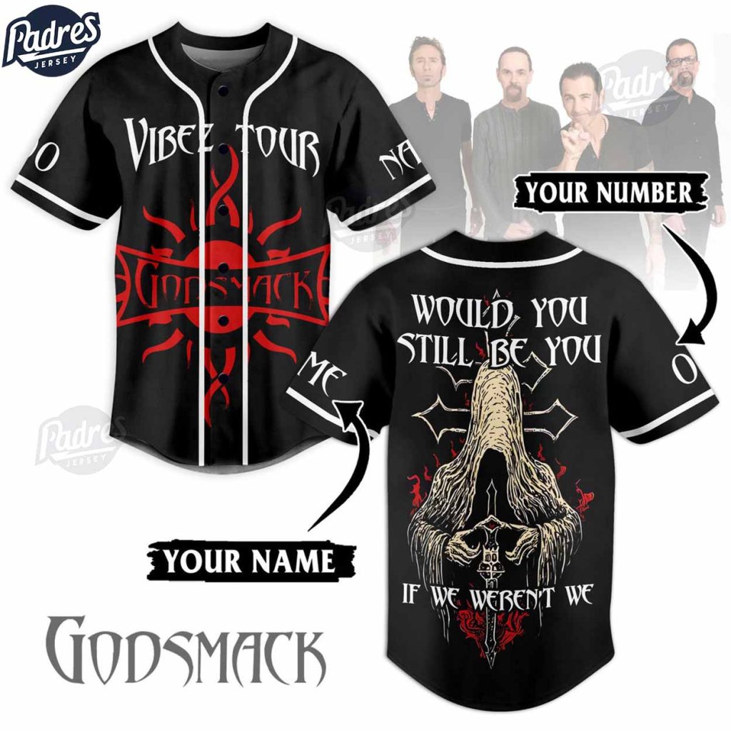 Godsmack Vibez Tour 2024 Custom Baseball Jersey Style