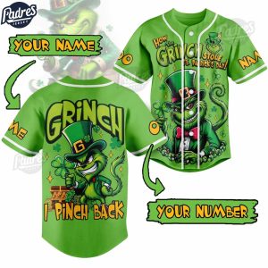 Grinch St Patrick's Day Fan Custom Baseball Jersey 1
