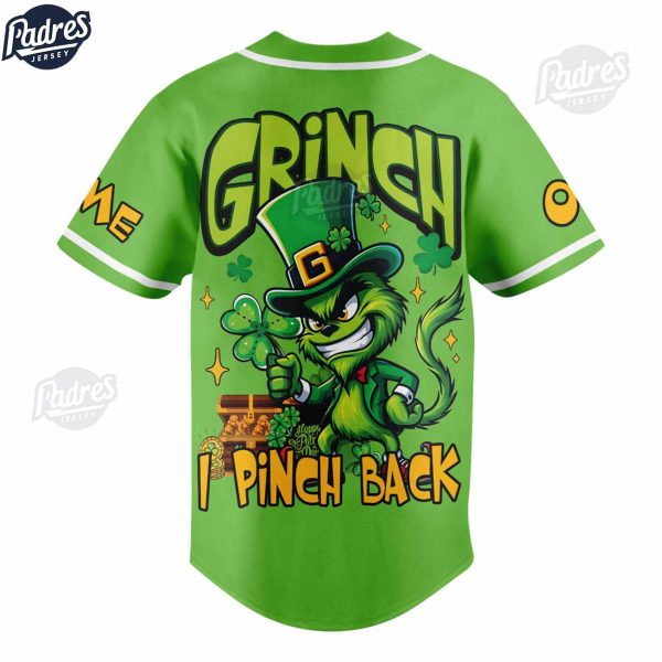 Grinch St Patrick's Day Fan Custom Baseball Jersey 3