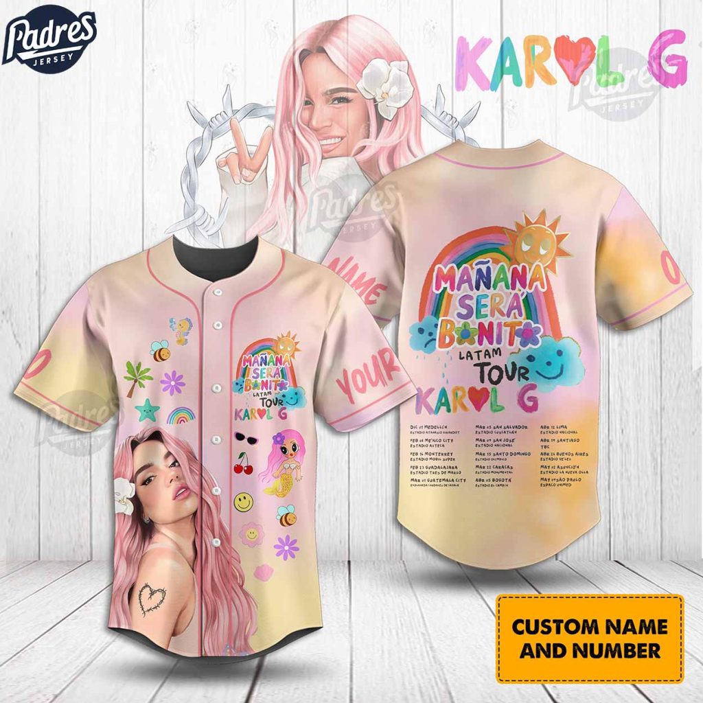 Karol G Tour 2024 Custom Baseball Jersey Womens