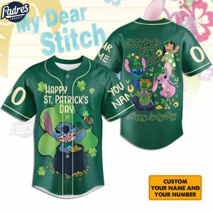 Lilo And Stitch Happy St.Patrick's Day 2024 Custom Baseball Jersey Style