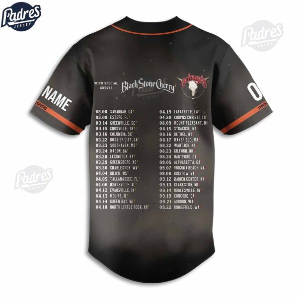 Lynyrd Skynyrd ZZ Top Tour 2024 Black Stone Cherry Custom Baseball Jersey 3