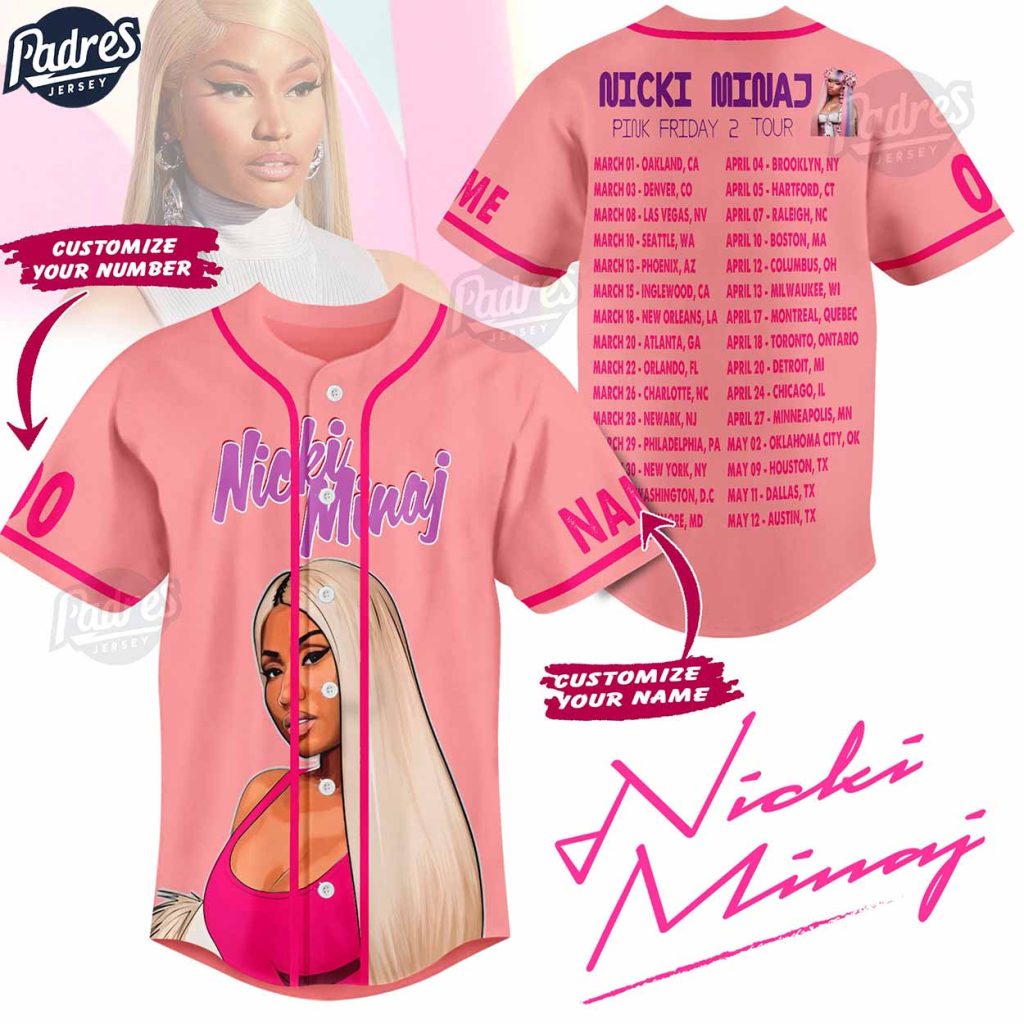 Nicki Minaj Pink Friday 2 Tour Custom Baseball Jersey Style