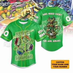 Ninja Turtles Who Needs Luck We Are Ninjas St.Patrick's Day Custom Baseball Jersey