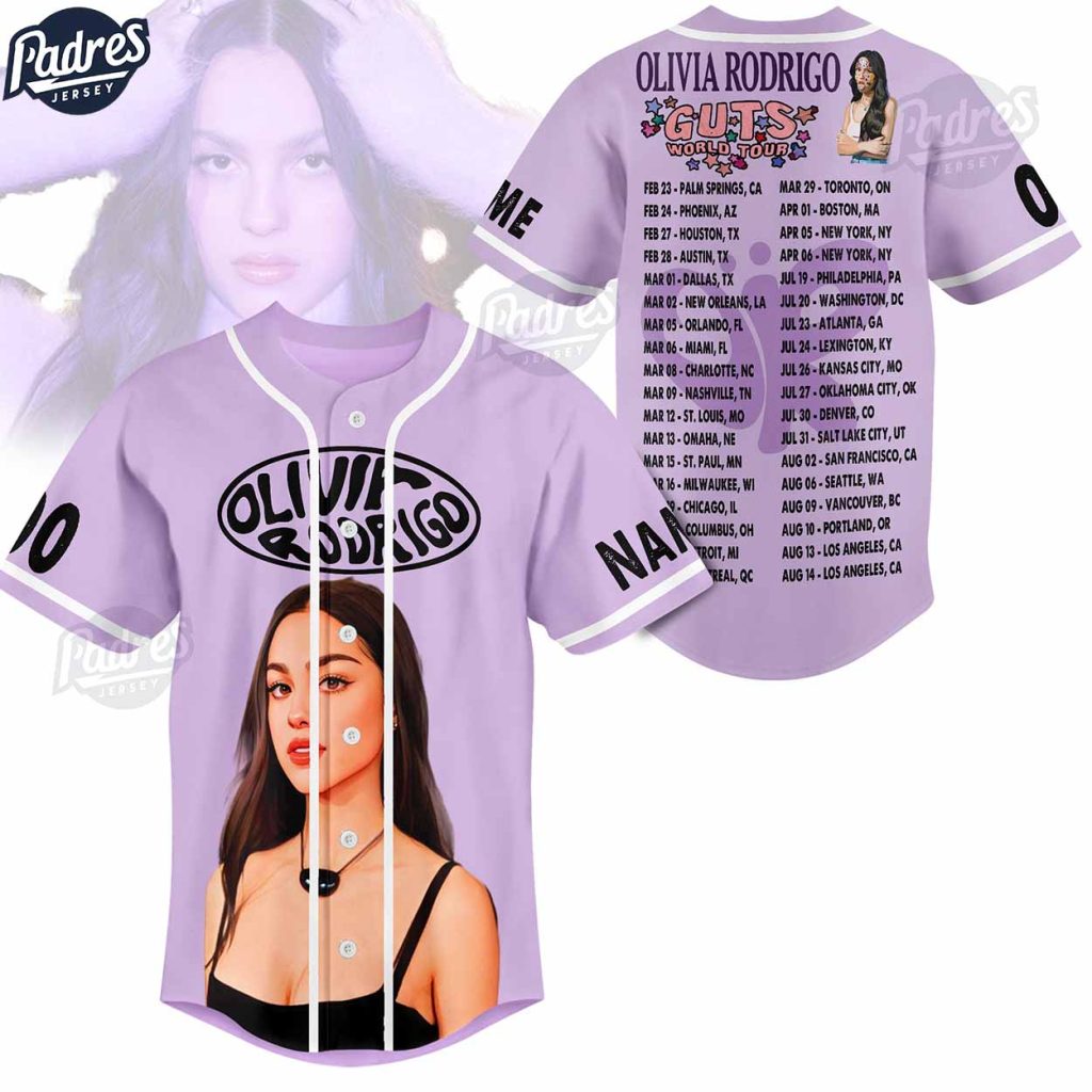 Olivia Rodrigo Guts Tour 2024 Custom Baseball Jersey Style