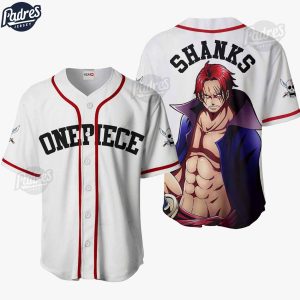 One Piece Shanks White Baseball Jersey