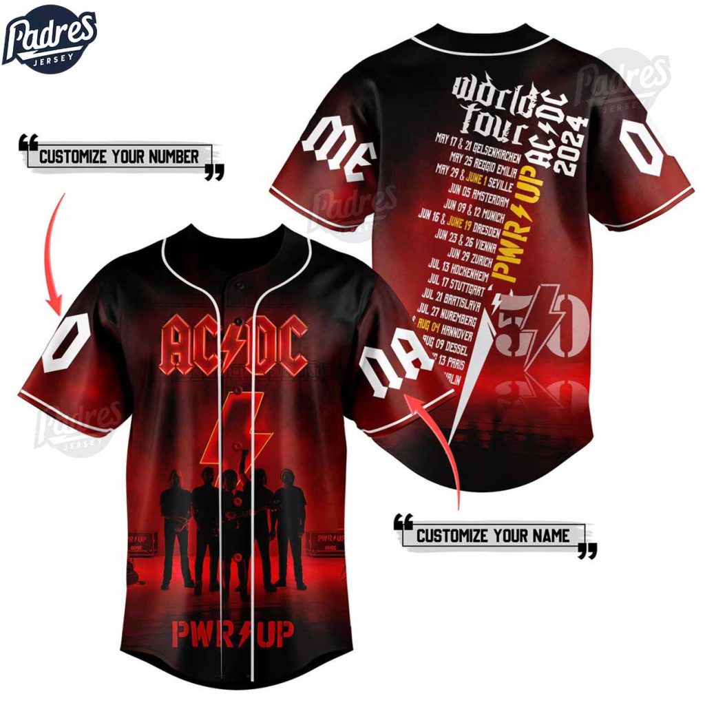 Personalized ACDC World Tour 2024 Baseball Jersey Style