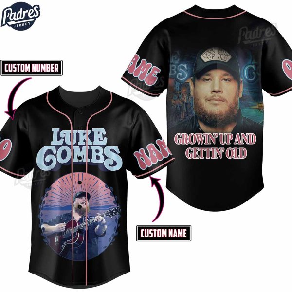 Personalized Luke Combs Growin' Up And Gettin' Old Baseball Jersey Shirt