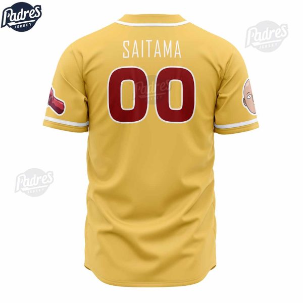 Power Saitama One Punch Man Baseball Jersey Shirt 2