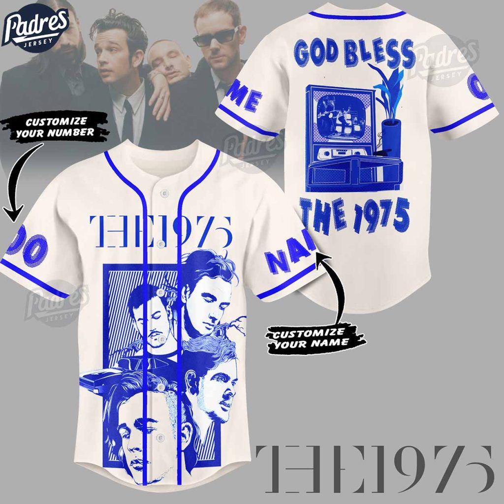 The 1975 God Bless Personalized Baseball Jersey Style