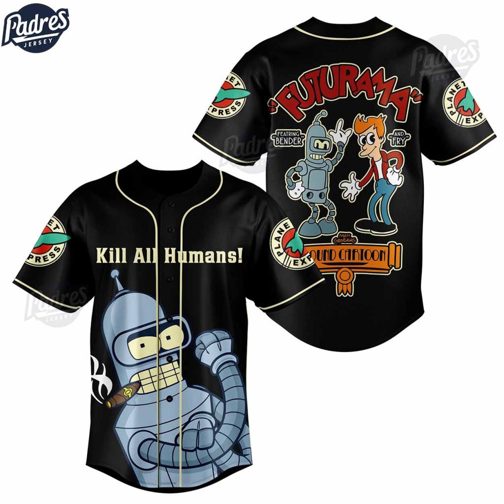 Cartoon Futurama Kill All Humans Custom Baseball Jersey