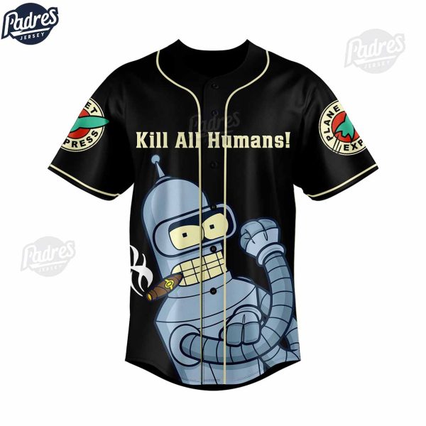 Cartoon Futurama Kill All Humans Custom Baseball Jersey 2
