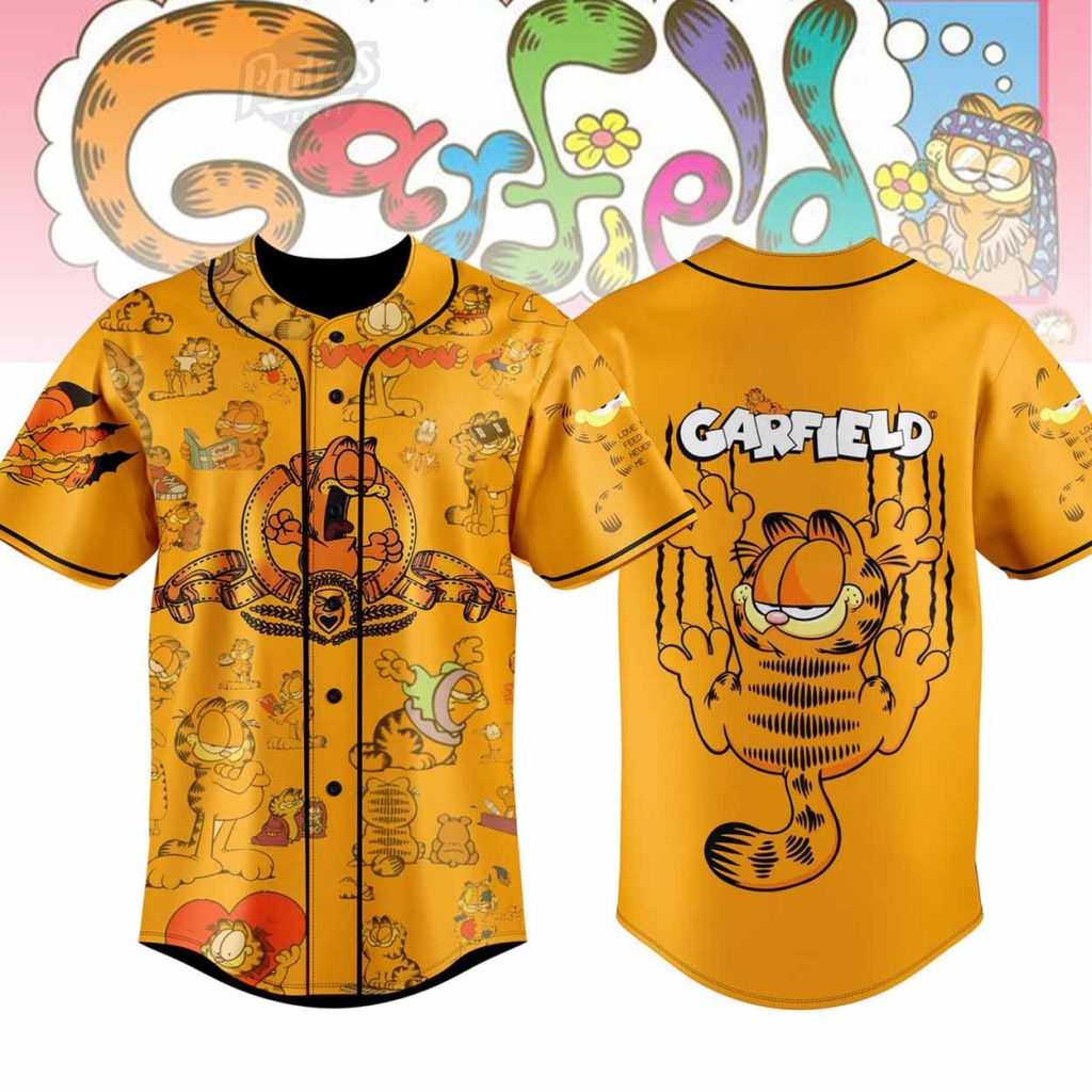 Cartoon Garfield Funny Art Baseball Jersey Style