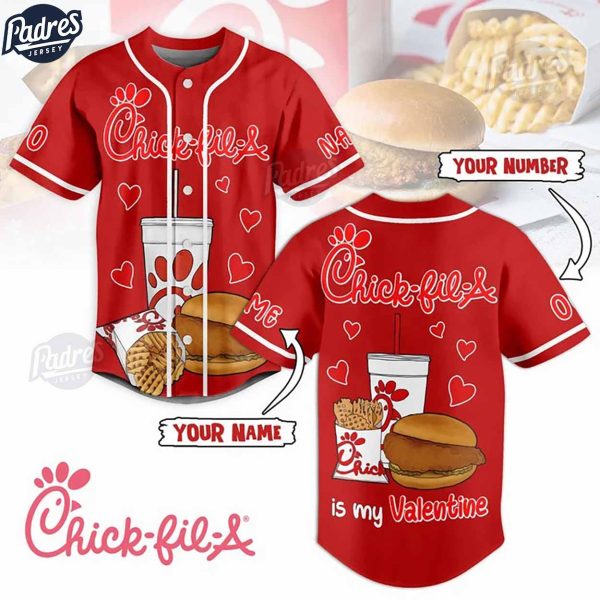 Chick Fil A Is My Valentine Custom Baseball Jersey 1