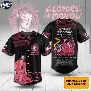 Closure In Moscow Band Soft Hell Usa Tour 2024 Custom BaseBall Jersey Shirt 1