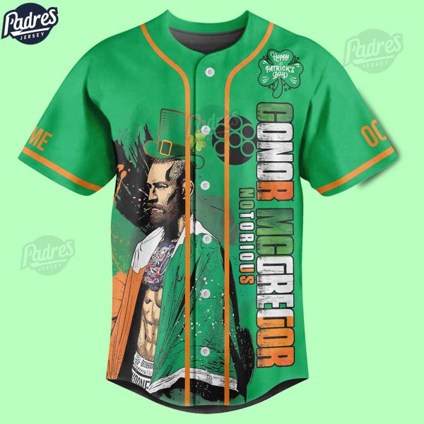Conor McGregor St Patrick's Day Personalized Baseball Jersey 2