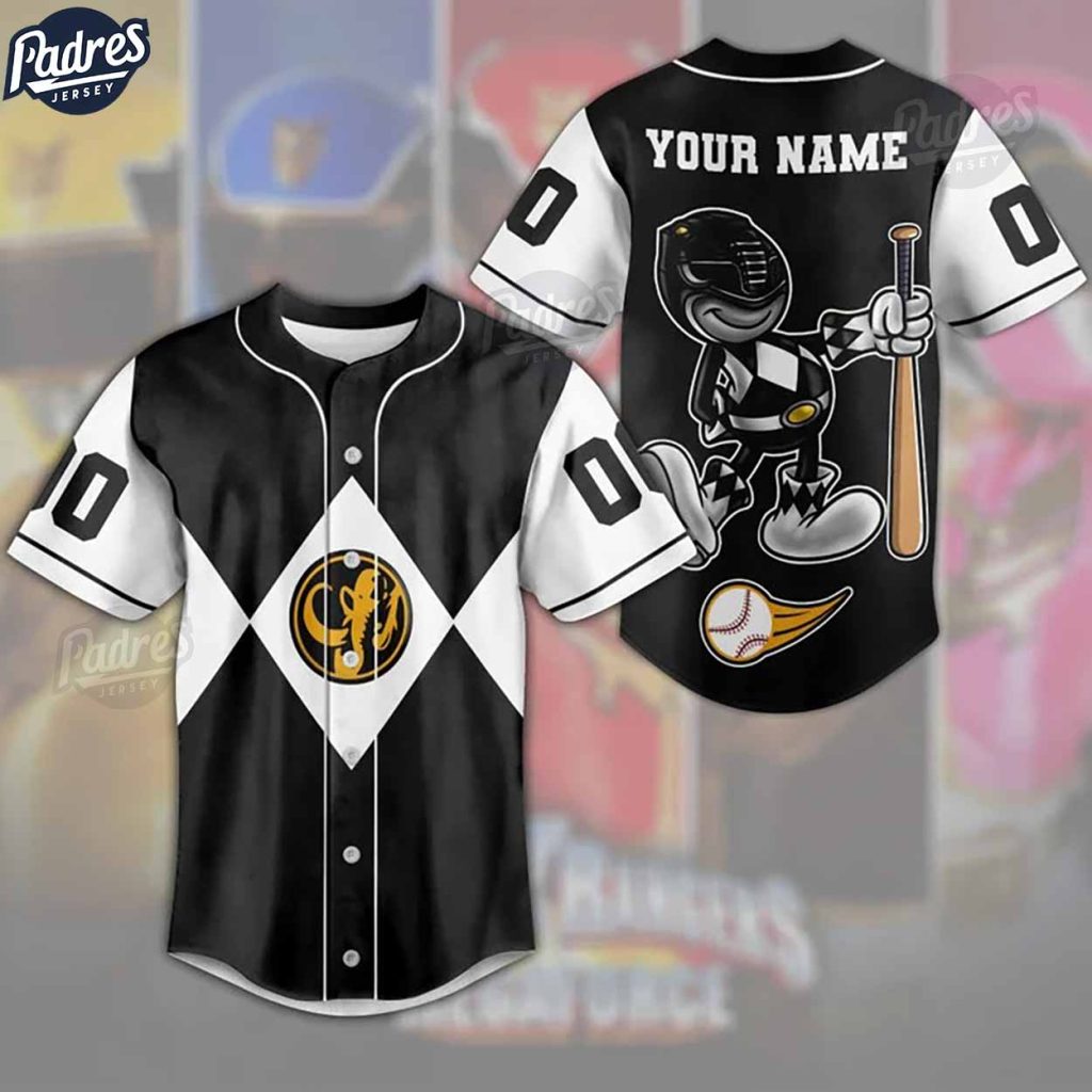 Custom Power Rangers Black Ranger Baseball Jersey Padres Jersey Oasis