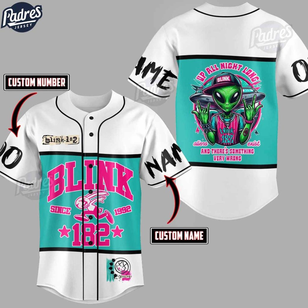 Custom Blink-182 Alien Baseball Jersey