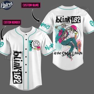Custom Blink-182 All The Small Things Skeleton Baseball Jersey