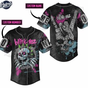 Custom Blink-182 Six Arrow Skull Baseball Jersey