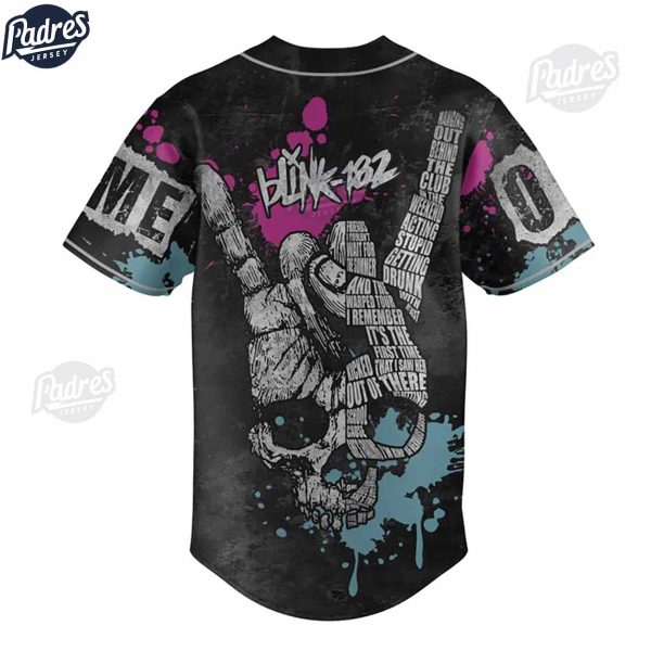 Custom Blink 182 Six Arrow Skull Baseball Jersey 2