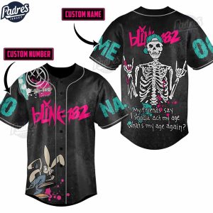 Custom Blink-182 Skeleton Baseball Jersey