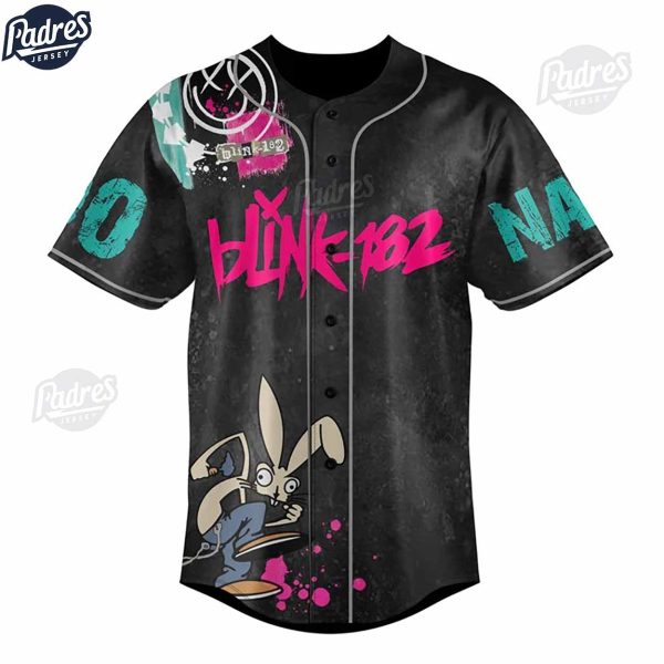 Custom Blink 182 Skeleton Baseball Jersey 3