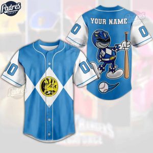 Custom Power Rangers Blue Ranger Baseball Jersey