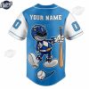 Custom Blue Ranger Power Rangers Baseball Jersey 4