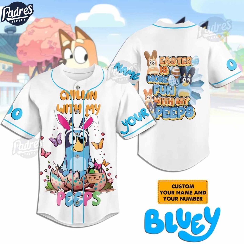 Custom Bluey Easter Day Baseball Jersey