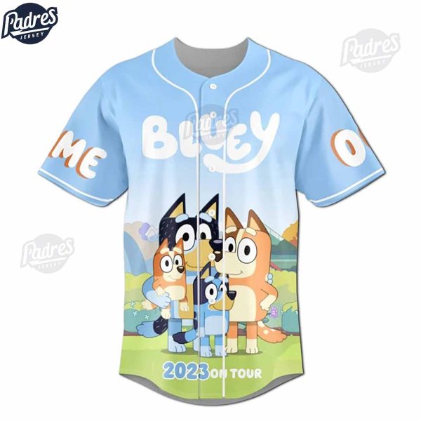 Custom Bluey On Tour 2023 Baseball Jersey 2