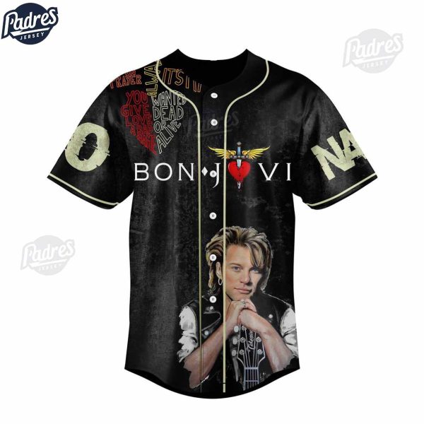 Custom Bon Jovi Dry County Baseball Jersey 3