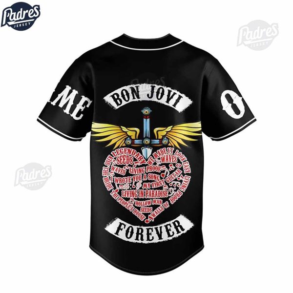 Custom Bon Jovi Forever Baseball Jersey 3