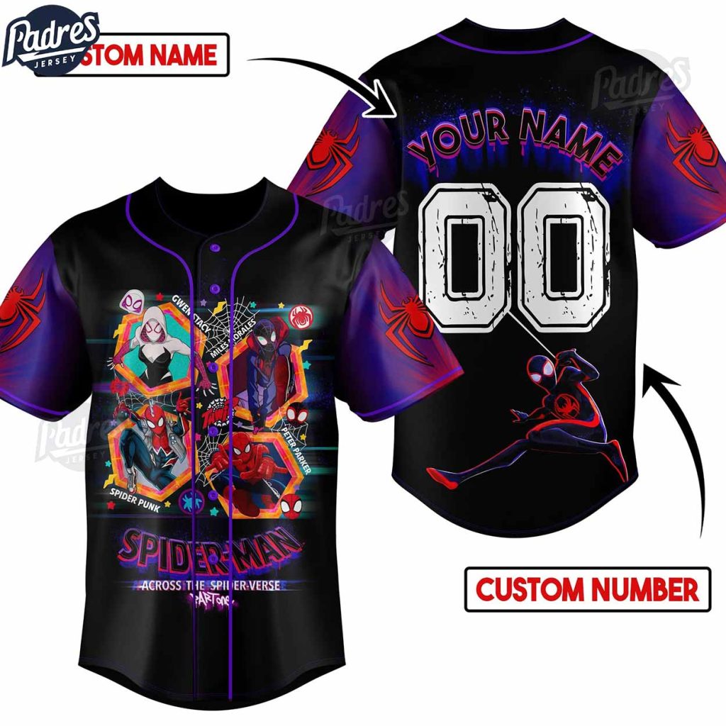 Custom Spider-Man Across The Spider-Verse Characters Baseball Jersey