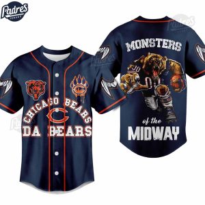 Custom Chicago Bears Monsters Of The Midway Baseball Jersey 1