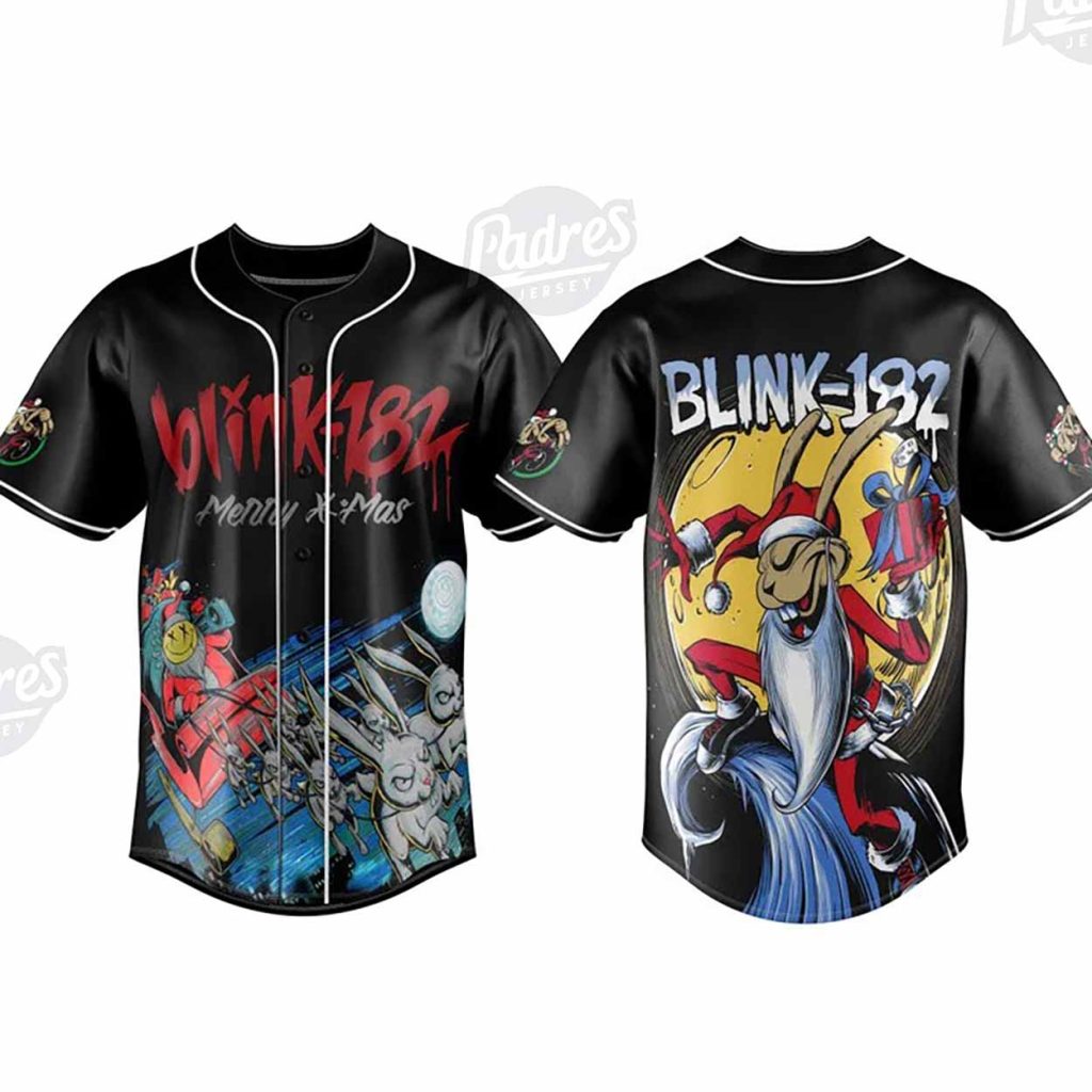 Custom Christmas Blink-182 Baseball Jersey