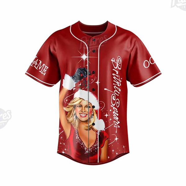 Custom Christmas Britney Spears Baseball Jersey 2