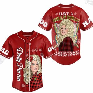 Custom Christmas Dolly Parton Baseball Jersey 1
