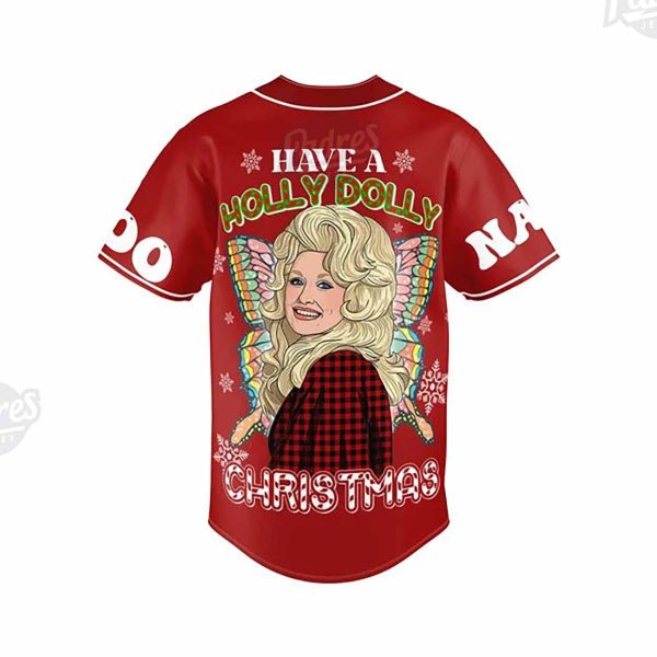 Custom Christmas Dolly Parton Baseball Jersey 3