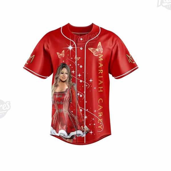 Custom Christmas Mariah Carey Baseball Jersey 3